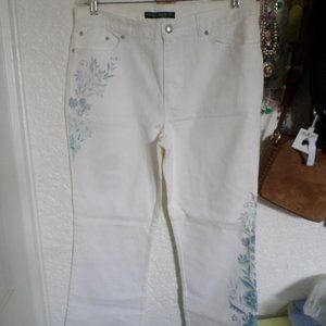 Lauren Jeans Co Blue Grotto White Straight Jeans